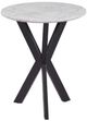 Bassett Mirror Barton White Top Round End Table with Black Base-1