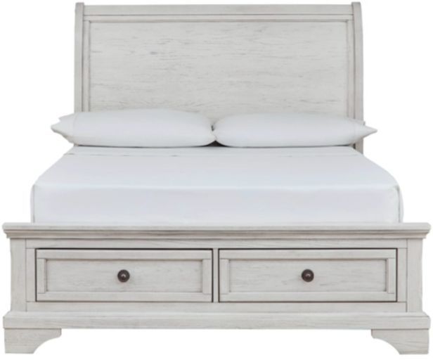 Signature Design by Ashley® Robbinsdale Antique White Youth Full Sleigh Storage Bed-1