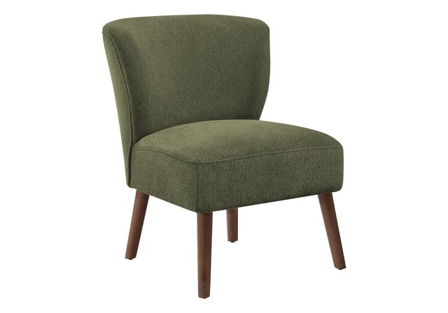 Monarch Specialties Inc. Green 33" Upholstered Accent Chair with Walnut Wood Legs-0