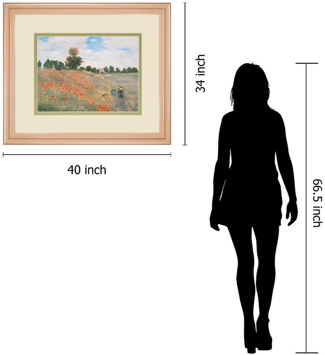 Classy Living Claude Monet Wild Poppies, Near Argenteuil Wall Art-2