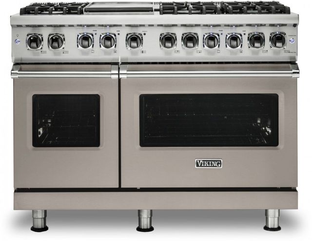Viking® 5 Series 48" Pacific Grey Pro Style Dual Fuel Liquid Propane Range with 12" Griddle-0