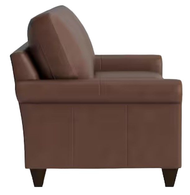Bassett® Furniture Customizable Benchmade Premier Leather Roll Arm Sofa-2