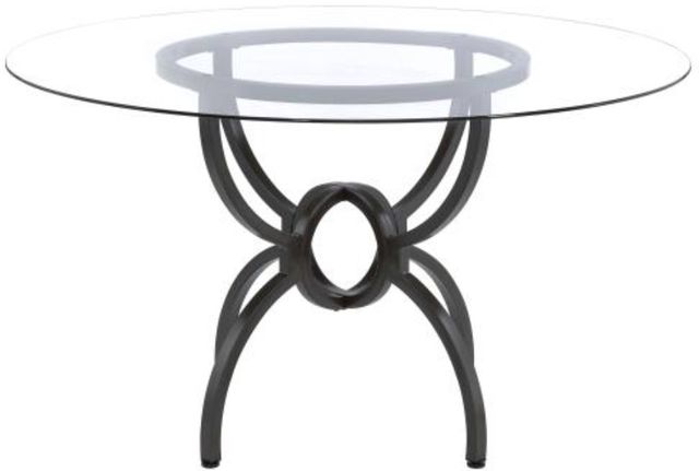 Coaster® Aviano 48" Clear/Gunmetal Round Dining Table-1