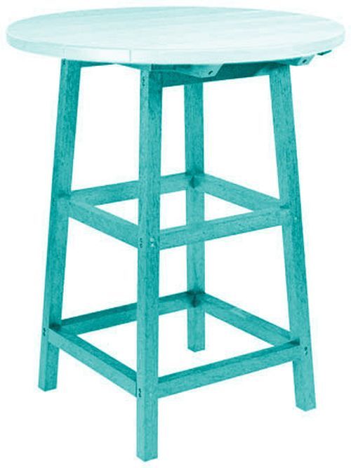 C R Plastic Generation Line Turquoise Pub Table-0