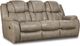 HomeStretch Daytona Mushroom Double Reclinning Sofa-0