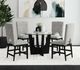 Elements International Oregon Glass Top Counter Table with Black Base-1