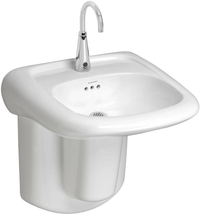 American Standard Murro® White Wall-Hung EverClean® Sink with Center Hole Only-1