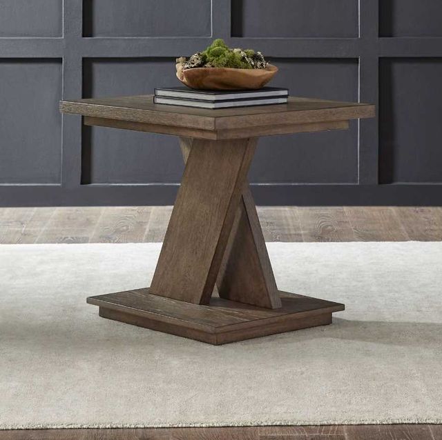 Liberty Furniture Aspen Sky Weathered Saddle Brown End Table-1