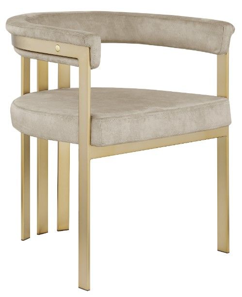 Meridian Furniture Marcello Stone/Brushed Brass Velvet Dining Chair-0