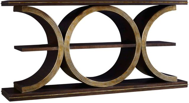 Hooker® Furniture Melange Presidio Dark Walnut Console Table with Gold Accents-0
