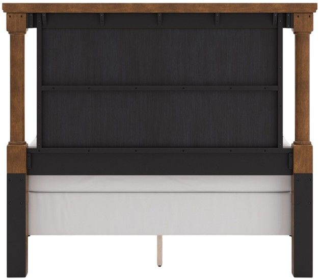 Signature Design by Ashley® Rowlenstown Brown Queen Poster Bed-3