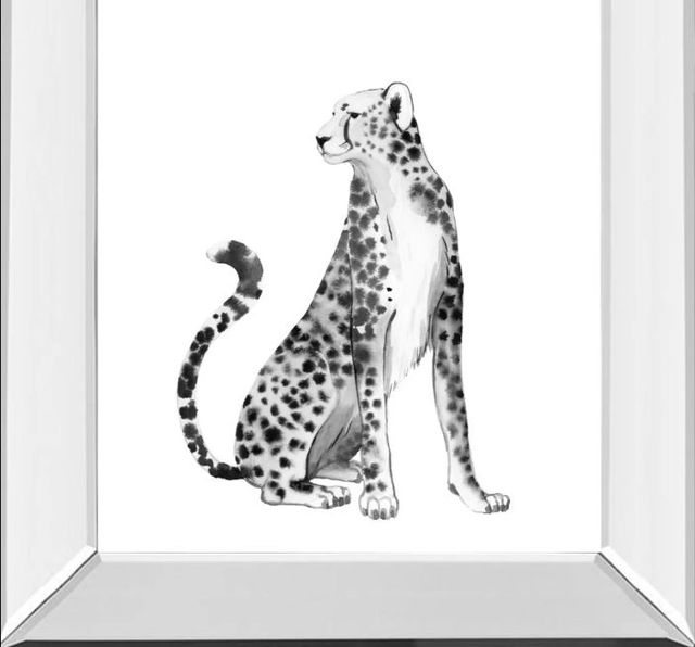 Classy Art Chrome Cheetah II by Grace Popp Mirror Framed Wall Art-1