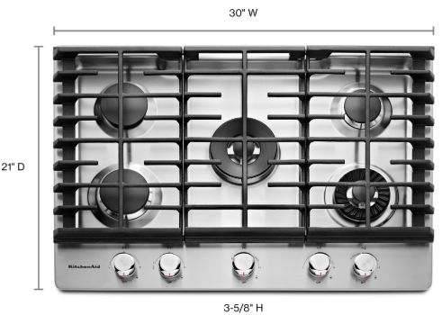 KitchenAid® 30'' Stainless Steel Gas Cooktop-1