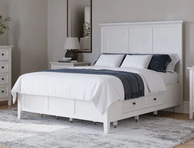 Modus Furniture Grace Snowfall White Eastern King Platform Storage Bed-1
