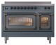 Ilve® Nostalgie II Noblesse 48'' Blue Gray Pro Style Induction Range with Burnished Trim-1