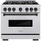 ZLINE Classic Autograph Edition 36" Satin Stainless Steel Pro Style Gas Range with Matte Black Accents-0