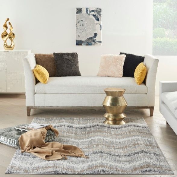 Nourison Home™ Elation Gray Ivory 5'x7' Style 1 Area Rug-1