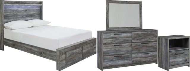 Signature Design by Ashley® Baystorm 4-Piece Gray Queen Panel Storage Bed Set-0