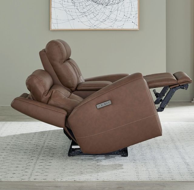 Liberty Furniture Beckham Aline Saddle Leather Power Reclining Loveseat with Console-3