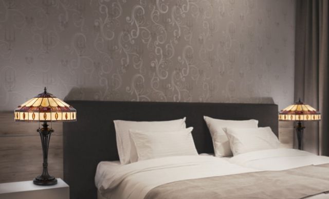 Cal® Lighting & Accessories Tiffany Black Table Lamp-1
