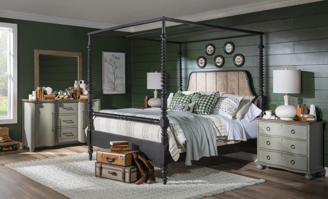 Legacy Classic Vintage Market Barnwood Oak/Northern Moss 2-Door Chest-2
