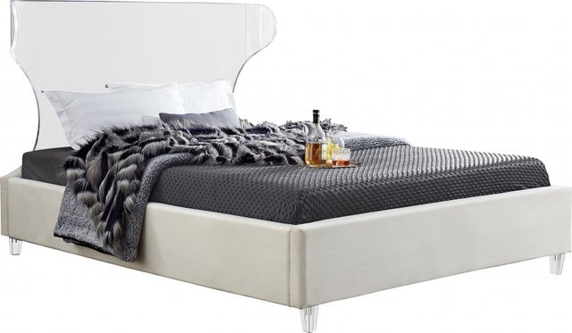 Meridian Furniture Ghost Cream Queen Panel Bed-0