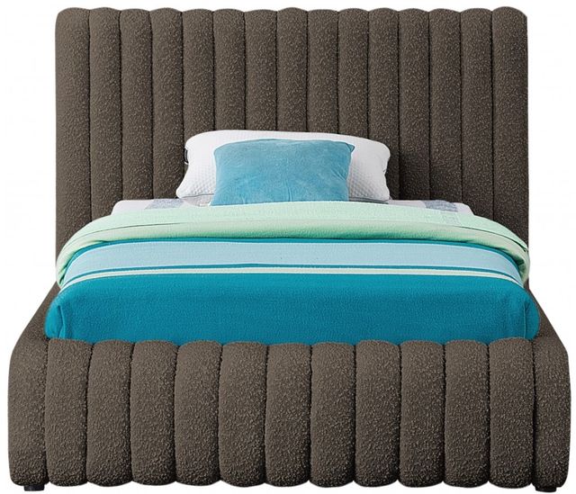 Meridian Furniture Nash Brown Twin Upholstered Panel Bed-1