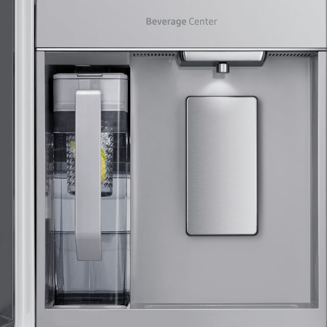 Samsung Bespoke 28.6 Cu. Ft. Charcoal Glass Top and Family Hub™+ Panels with Stainless Steel Bottom Panel French Door Refrigerator-2