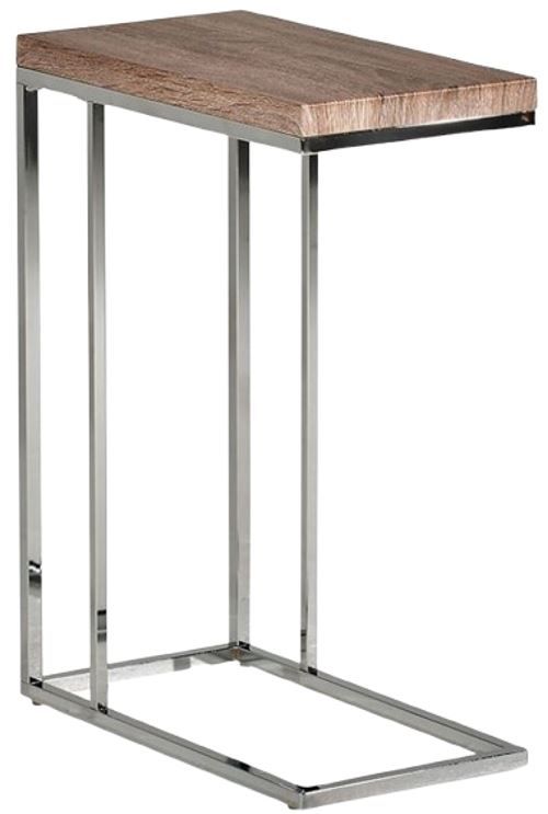 Steve Silver Co. Lucia Brown Chairside End Table with Chrome Frame-0