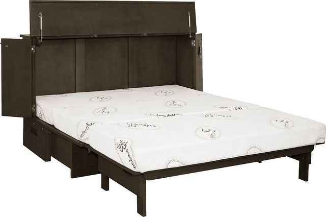 CabinetBed Inc.™ Studio Pebble Grey Folding Queen Bed-0