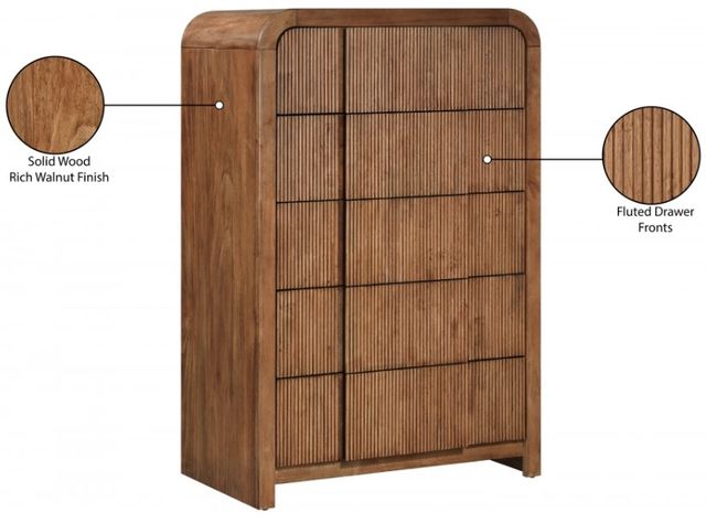 Meridian Furniture Fluted Brown Chest-3