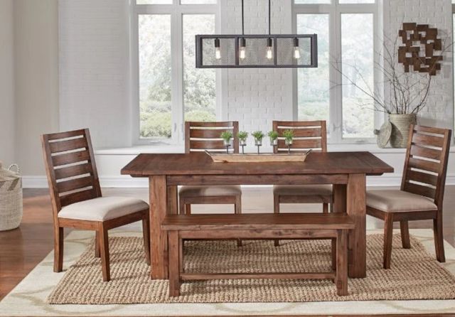A-America® Anacortes Dark Taupe Trestle Dining Table-2