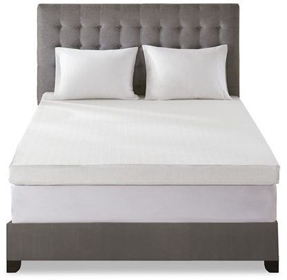 Olliix by Sleep Philosophy White Queen 4" Gel Memory Foam with 3M Cover Mattress Topper-0