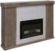 International Furniture Direct Natural Parota Brown 57" Fireplace Console-0