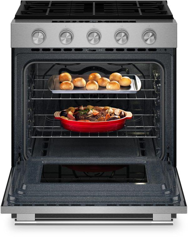 KitchenAid® 30" 5-Element FingerPrint Resistant Stainless Steel Slide-In Gas Range-2
