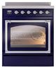 Ilve® Nostalgie II Noblesse 30'' Midnight Blue Pro Style Induction Range with Chrome Trim-1