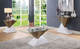 Furniture of America® Bima II Glass Top Coffee Table with White and Natural Tone Base -1