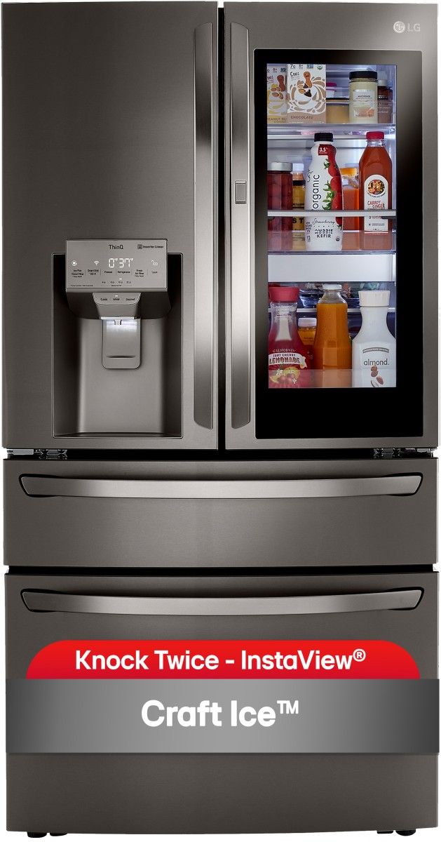 LG 36" 22.5 Cu. Ft. PrintProof™ Black Stainless Steel Smart Wi-Fi Enabled Counter Depth French Door Refrigerator with CraftIce™-3