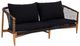 Moe's Home Collection Kuna Natural Teak Outdoor Sofa with Black Cushions-0