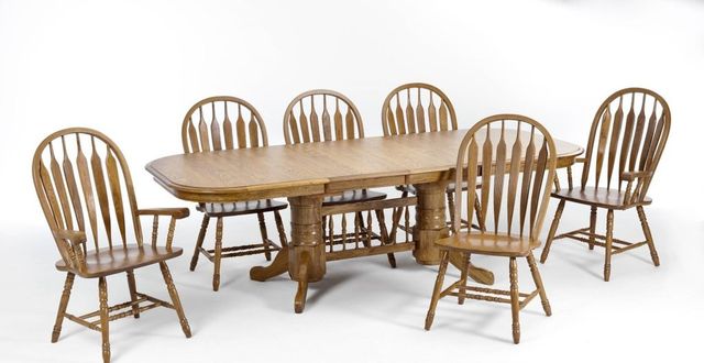 Allwood Furniture Group #137 Laminate Top Double Pedestal Table Set-0