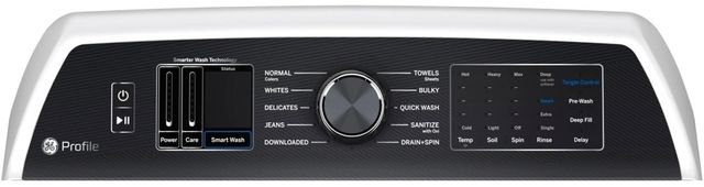 GE Profile™ 6.2 Cu. Ft. White on White Impeller Top Load Washer with Smarter Wash Technology-2
