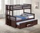 Furniture of America® University Dark Walnut Twin/Full Bunk Bed-1