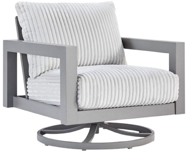 Signature Design by Ashley® Moonlight View Gray Outdoor Swivel Chair-0