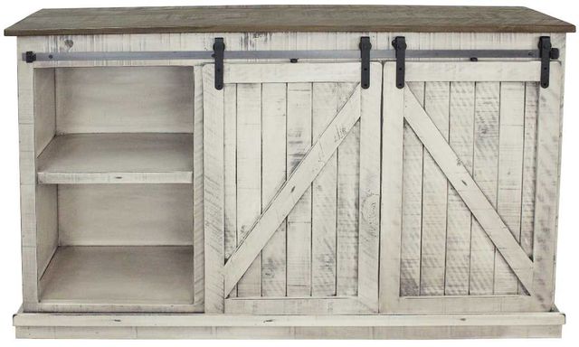 American Heartland Manufacturing Rustic Two Tone 68" Tall Quaint TV Stand-3