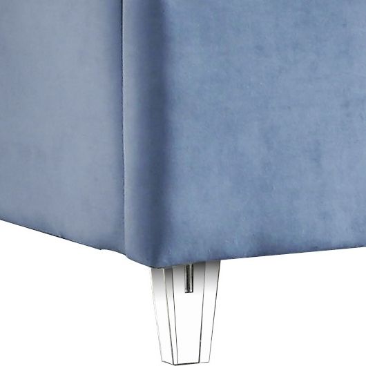 Meridian Furniture Candace Sky Blue Velvet Twin Bed-2