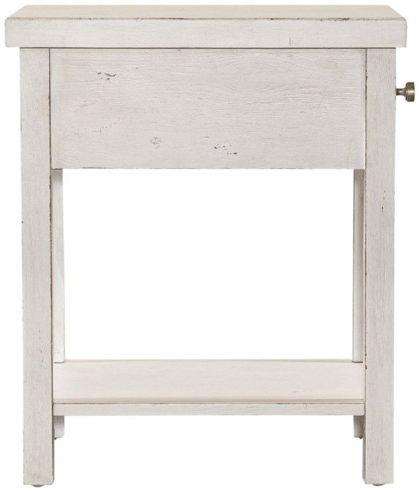 Liberty Furniture Modern Farmhouse Flea Market White Chairside Table-3