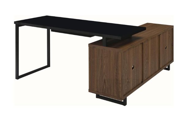 Coaster® Maddox Black/Walnut 60" L-Shape Office Computer Desk-3