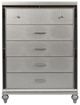 New Classic® Home Furnishings Valentino 5-Piece Silver Queen Upholstered Bedroom Set with Chest and Nightstand-4