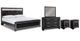 Signature Design by Ashley® Kaydell 5-Piece Black King Upholstered Panel Bedroom Set-0