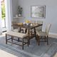 Emerald Home Seneca Beige/Walnut Brown Gathering Height Bench-1